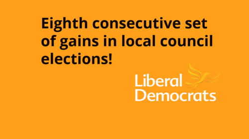 Liberal Democrats winning here and nationally